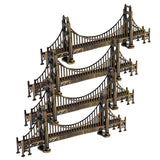 Maxbell 4Pc Retro Metal Building Model Ornament Golden Gate Bridge Statue Cafe Decor