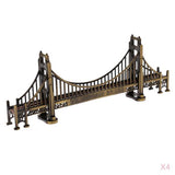 Maxbell 4Pc Retro Metal Building Model Ornament Golden Gate Bridge Statue Cafe Decor