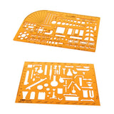 Maxbell 2PCS Plastic Drawing Tools Multipurpose Mathematics Stencil Template Ruler