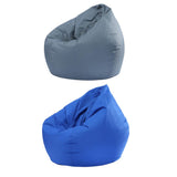 Maxbell 2PCS Large Adult Size Bean Bag Cover Toy Clothes Storage Grey and Blue