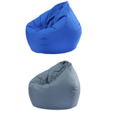 Maxbell 2PCS Large Adult Size Bean Bag Cover Toy Clothes Storage Grey and Blue