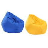 Maxbell 2PCS Large Adult Size Bean Bag Cover Toy Clothes Storage Yellow and Blue