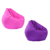 Maxbell 2PCS Large Adult Size Bean Bag Cover Toy Clothes Storage Purple, Rose Red