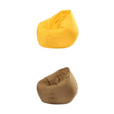 Maxbell 2PCS Large Adult Size Bean Bag Cover Toy Clothes Storage Yellow and Coffee