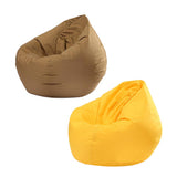 Maxbell 2PCS Large Adult Size Bean Bag Cover Toy Clothes Storage Yellow and Coffee