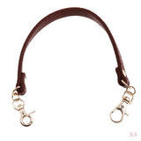 Maxbell 4Pieces PU Leather Short Handbag Bag Strap Replacement Purse Handle Coffee