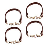 Maxbell 4Pieces PU Leather Short Handbag Bag Strap Replacement Purse Handle Coffee