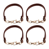Maxbell 4Pieces PU Leather Short Handbag Bag Strap Replacement Purse Handle Coffee