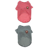 Maxbell 2Pcs M Dog Shirts Striped Dog T-Shirt Puppy Clothes Small Medium Large Dogs