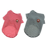 Maxbell 2Pcs M Dog Shirts Striped Dog T-Shirt Puppy Clothes Small Medium Large Dogs