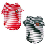 Maxbell 2Pcs M Dog Shirts Striped Dog T-Shirt Puppy Clothes Small Medium Large Dogs