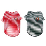 Maxbell 2Pcs M Dog Shirts Striped Dog T-Shirt Puppy Clothes Small Medium Large Dogs