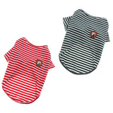 Maxbell 2Pcs M Dog Shirts Striped Dog T-Shirt Puppy Clothes Small Medium Large Dogs