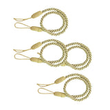 Maxbell 4 PCS  Rope Curtain Drape Tiebacks Tassel Living Room Bedroom Golden
