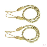 Maxbell 4 PCS  Rope Curtain Drape Tiebacks Tassel Living Room Bedroom Golden