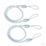 Maxbell 4 PCS  Rope Curtain Drape Tiebacks Tassel Living Room Bedroom Silver Grey