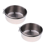Maxbell 2x Birds Squirrels Parrot Cages Feeder Pet Stainless Steel Food Water Bowl