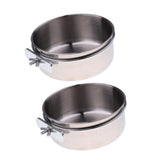 Maxbell 2x Birds Squirrels Parrot Cages Feeder Pet Stainless Steel Food Water Bowl
