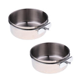 Maxbell 2x Birds Squirrels Parrot Cages Feeder Pet Stainless Steel Food Water Bowl