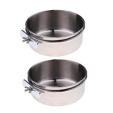 Maxbell 2x Birds Squirrels Parrot Cages Feeder Pet Stainless Steel Food Water Bowl