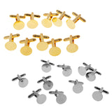 Maxbell 20 Pieces Copper Cufflinks Blanks Base Setting Jewelry Making 16mm