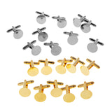 Maxbell 20 Pieces Copper Cufflinks Blanks Base Setting Jewelry Making 16mm
