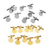 Maxbell 20 Pieces Copper Cufflinks Blanks Base Setting Jewelry Making 16mm
