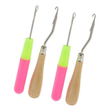 Maxbell 4Pcs Crochet Latch Hook Lock Needles Hair/ Micro Braid Needle Dread Lock