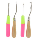 Maxbell 4Pcs Crochet Latch Hook Lock Needles Hair/ Micro Braid Needle Dread Lock