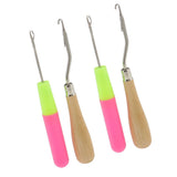 Maxbell 4Pcs Crochet Latch Hook Lock Needles Hair/ Micro Braid Needle Dread Lock