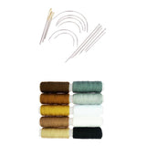 Maxbell 24Pcs/Set Hand Sewing Curved Needles & Threads for Carpet Repair Upholstery