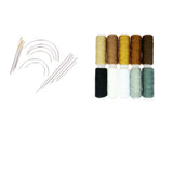 Maxbell 24Pcs/Set Hand Sewing Curved Needles & Threads for Carpet Repair Upholstery