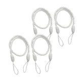 Maxbell 4 PCS  Rope Curtain Drape Tiebacks Tassel Living Room Bedroom White