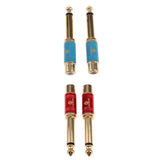 Maxbell 4 Pieces Gold Plated 6.5mm Male to RCA Female Audio Video Adapter
