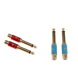 Maxbell 4 Pieces Gold Plated 6.5mm Male to RCA Female Audio Video Adapter
