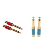Maxbell 4 Pieces Gold Plated 6.5mm Male to RCA Female Audio Video Adapter