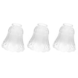 Maxbell 3 Pieces #1 Frosted Glass Ribbed Bell Light Shades Chandelier Lamp Pendant