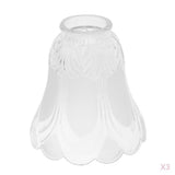 Maxbell 3 Pieces #1 Frosted Glass Ribbed Bell Light Shades Chandelier Lamp Pendant
