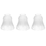 Maxbell 3 Pieces #1 Frosted Glass Ribbed Bell Light Shades Chandelier Lamp Pendant