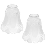 Maxbell 2 Pieces #1 Frosted Glass Ribbed Bell Light Shades Chandelier Lamp Pendant