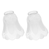 Maxbell 2 Pieces #1 Frosted Glass Ribbed Bell Light Shades Chandelier Lamp Pendant