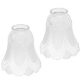 Maxbell 2 Pieces #1 Frosted Glass Ribbed Bell Light Shades Chandelier Lamp Pendant