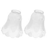 Maxbell 2 Pieces #1 Frosted Glass Ribbed Bell Light Shades Chandelier Lamp Pendant