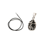 Maxbell Black Enamel Openable Ash Urn Pendant and Necklace Wax Cords Jewelry Set