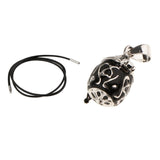 Maxbell Black Enamel Openable Ash Urn Pendant and Necklace Wax Cords Jewelry Set