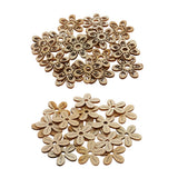 Maxbell 40 Pieces Unfinished Hollow Flower Shape Wooden Pieces Embellishments 35mm