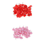 Maxbell 100 Pieces Heart Shape Push Pins Drawing Pins Office Thumbtack Red Pink