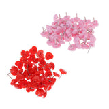 Maxbell 100 Pieces Heart Shape Push Pins Drawing Pins Office Thumbtack Red Pink