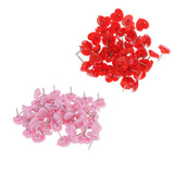 Maxbell 100 Pieces Heart Shape Push Pins Drawing Pins Office Thumbtack Red Pink