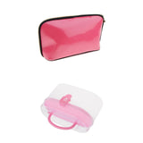 Maxbell PVC Traveling Makeup Bag Toiletry Pouch and Double Layered Clear Storage Box